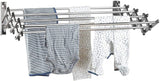 Stainless Steel Wall Mount Laundry Drying Rack: Retractable Fold Away Clothes Dry Racks, Easy to Install Design - 22.5 Linear Ft, 60 lb Capacity, Extended Size: 34” X 24” X 8.5”