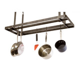 All Bars Ceiling Pot Rack w/ 12 Hooks Hammered Steel