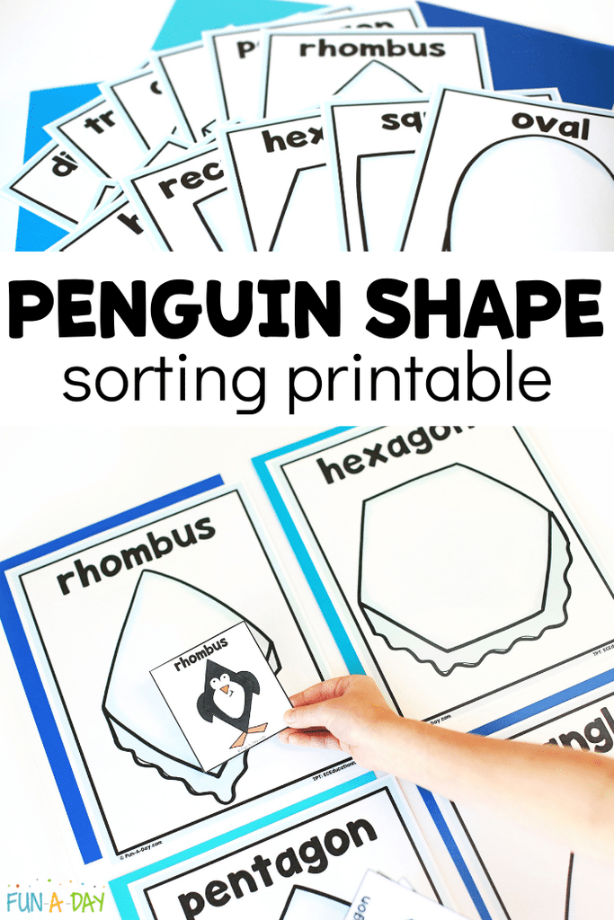 Ice and Penguin Shape Sorting Mats Free Printable