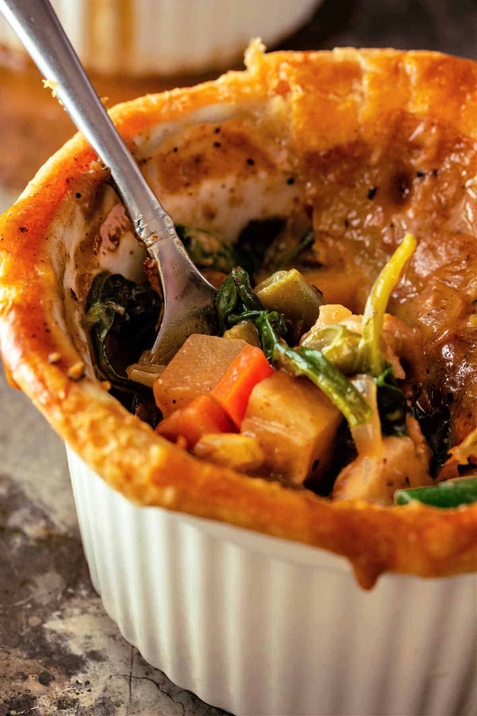 Individual Chicken Pot Pies with Puff Pastry