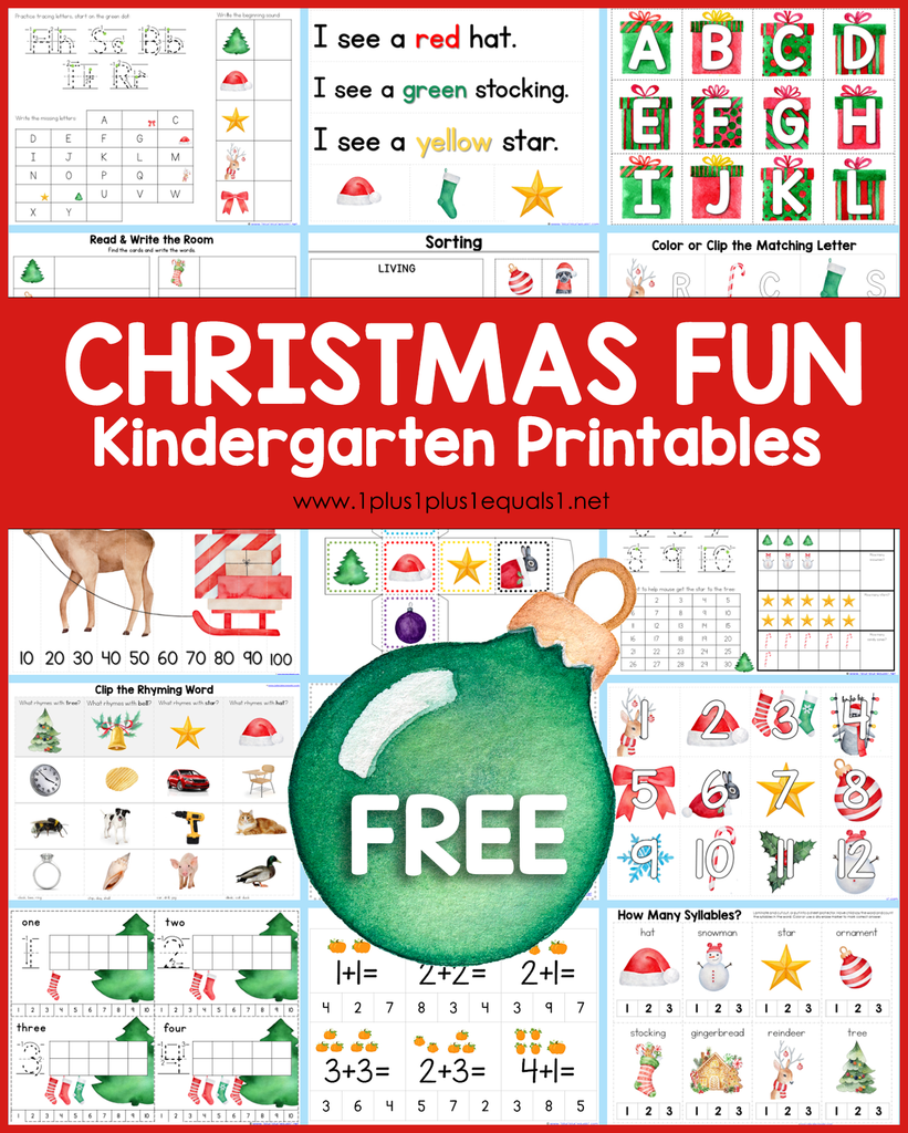 Christmas Printables for Kids ~ Kindergarten Christmas Fun