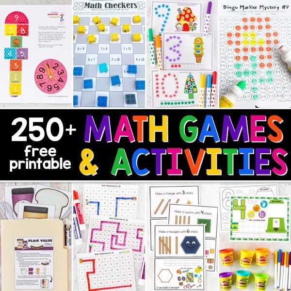 250+ FREE Printable Math Games and Activities