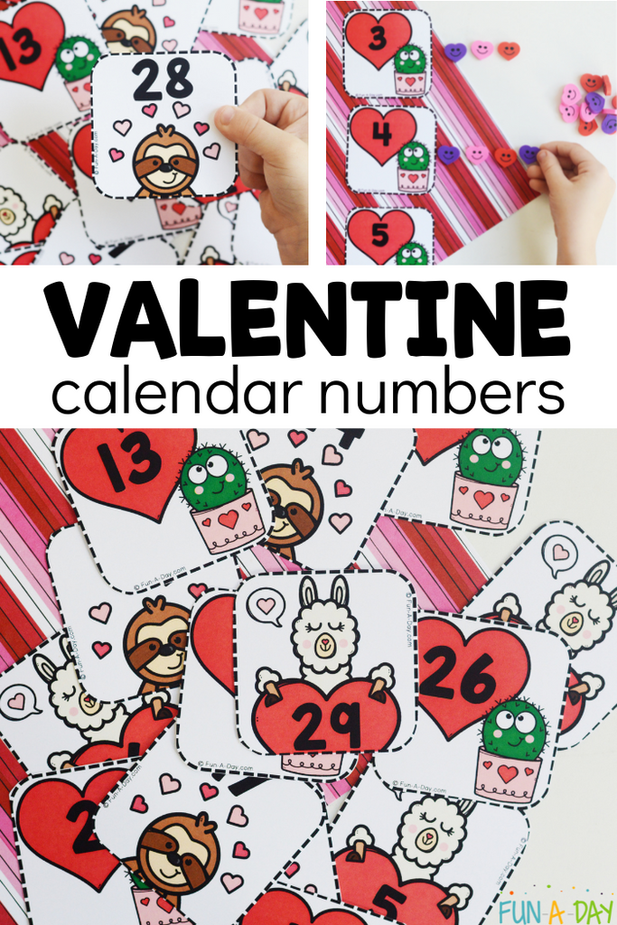 Valentine Calendar Numbers Free Printable