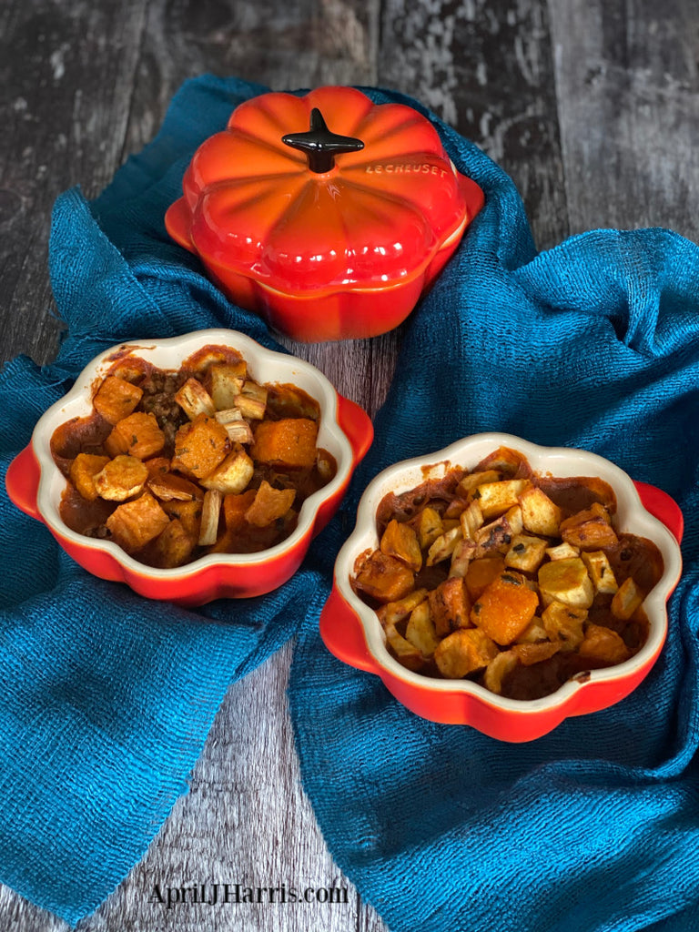 Cottage Pie with Roasted Root Vegetable Topping