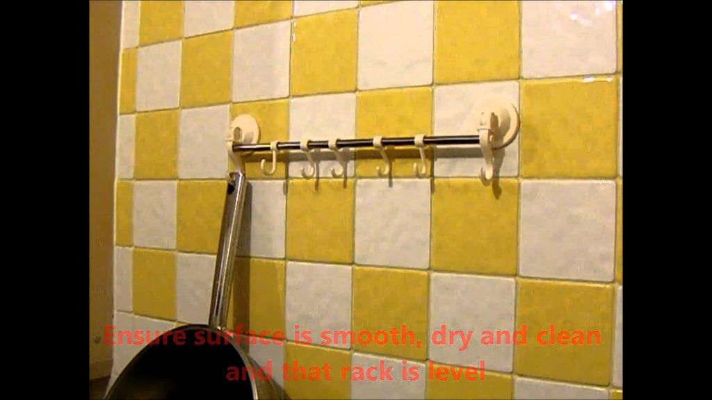 C9store suction fix Kitchen Utensil Hanging Rack Rail with 7 Hooks by c9store (10 years ago)