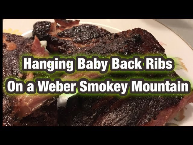 Hanging Rack of Ribs on a WSM (Weber Smokey Mountain) by Louis at R shack BBQ (2 years ago)