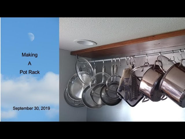 We wanted a hanging pot rack over our stove in the kitchen