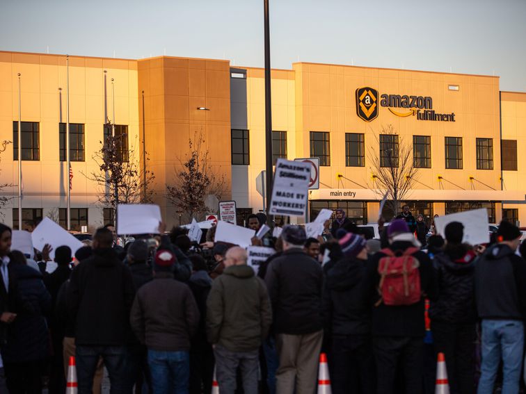 Another worker protest held at an Amazon Minnesota warehouse
