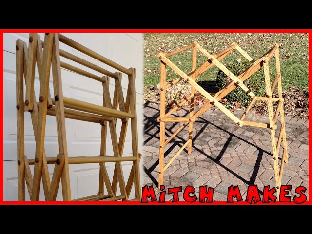 This is a folding laundry drying rack