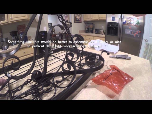 Kung Fu Maintenance Shows Hanging Pot Rack Over Kitchen Island Unbox Assembly Install Ceiling Mount Video