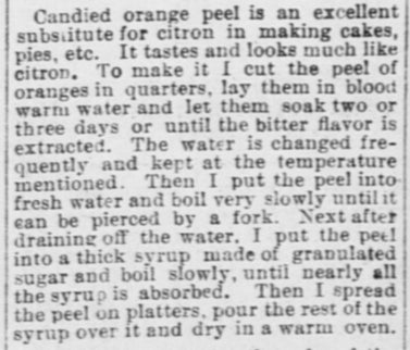 Candied Orange Peels ~1886