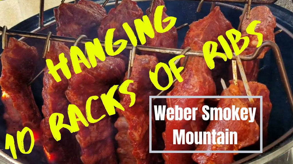 Hanging 10 Racks of Baby-Back Ribs//22" Weber Smokey Mountain//Gateway Drum Hanger// by The Mad Swine Backyard Barbeque (1 year ago)