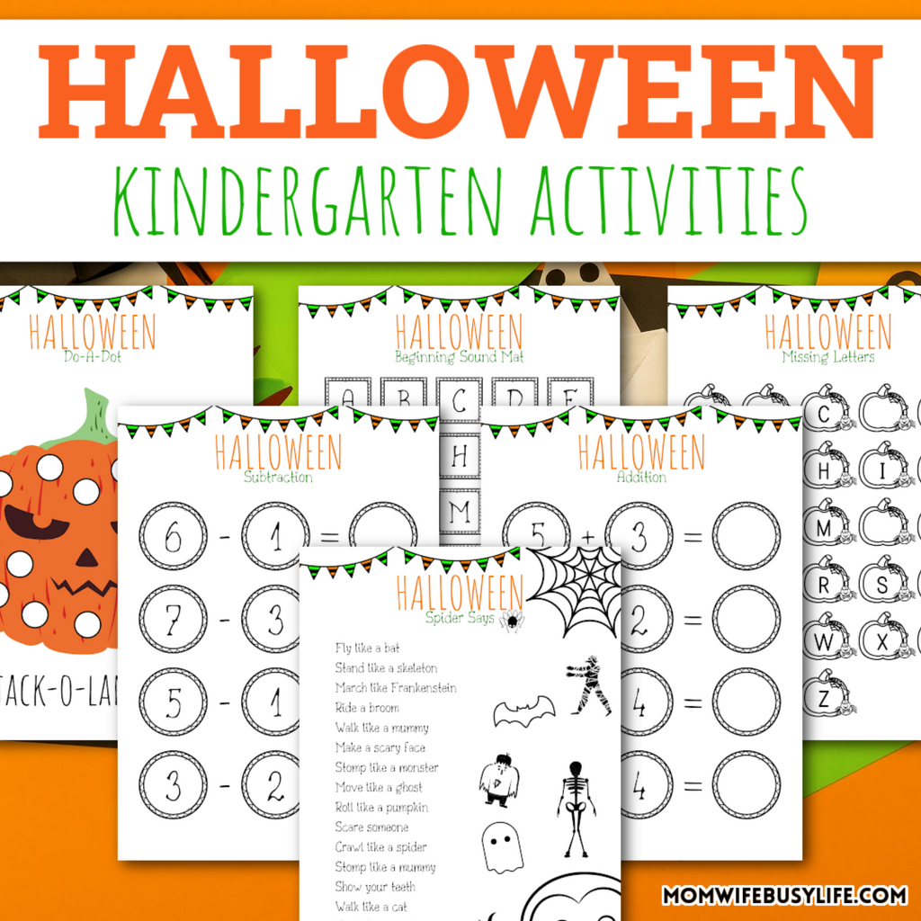 Printable Halloween Kindergarten Activities