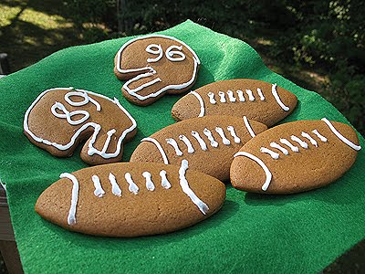 Soft Gingerbread Football Cookies