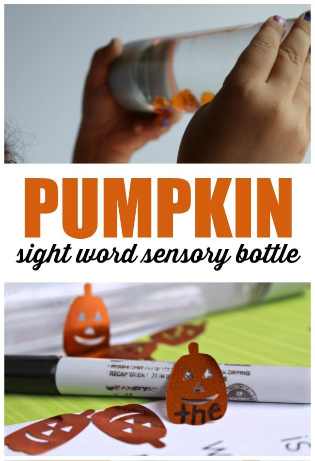 How to Make a Pumpkin Sight Word Game with a Sensory Bottle