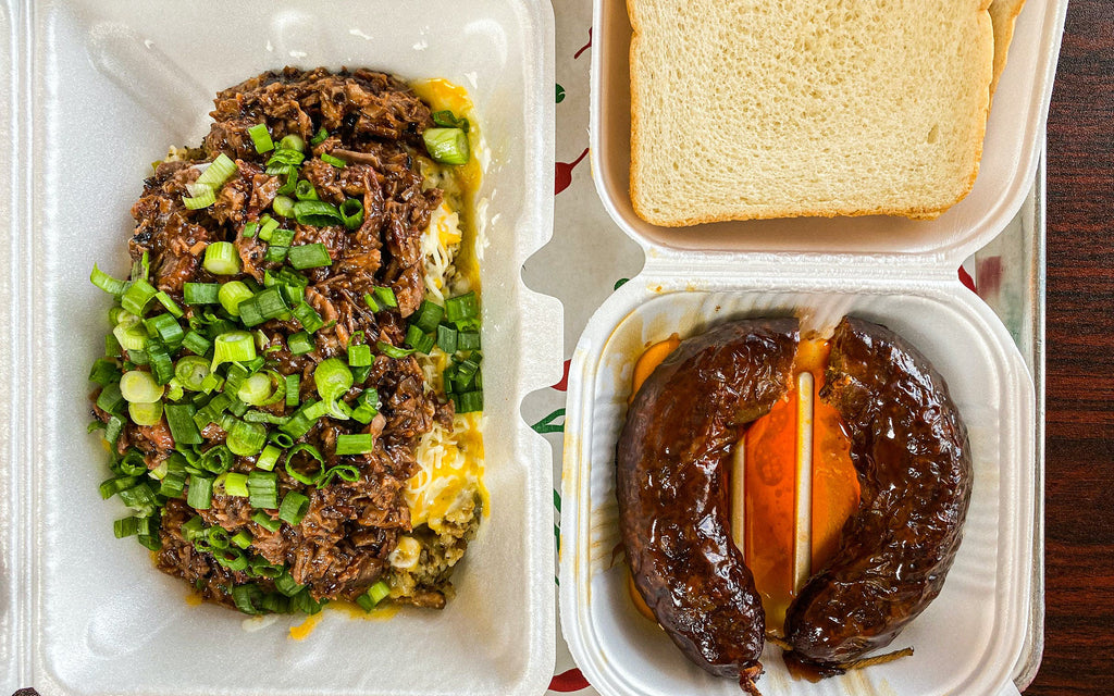 This Houston Joint Broke Our Brains by Loading Boudin Like a Barbecue Baked Potato