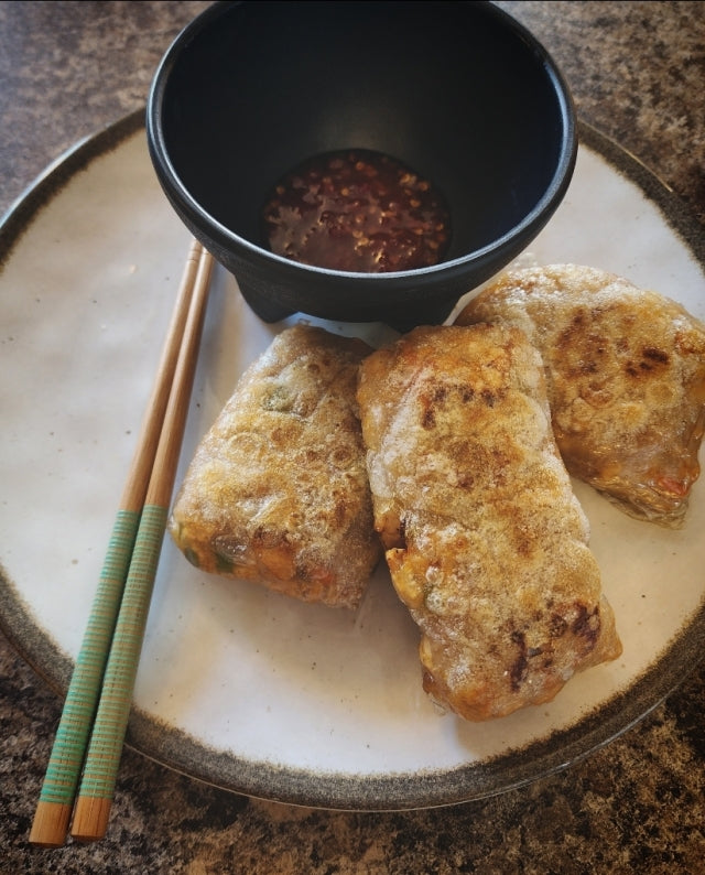 Meat & Veggie Rice Paper Dumplings