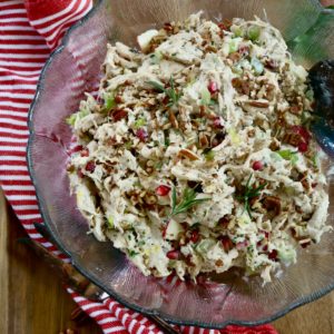 Best Ever Holiday Chicken Salad with Rosemary and Pomegranates