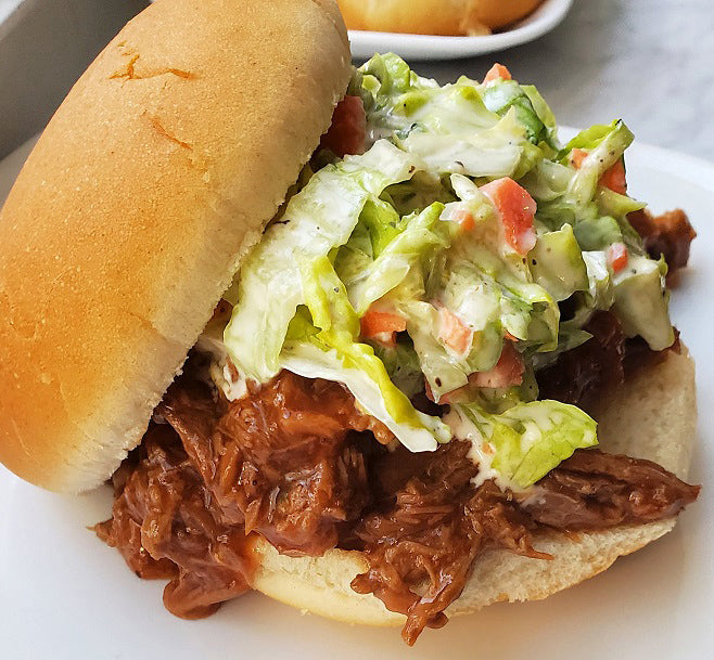 Slow Cooker Pork and Slaw Sandwiches