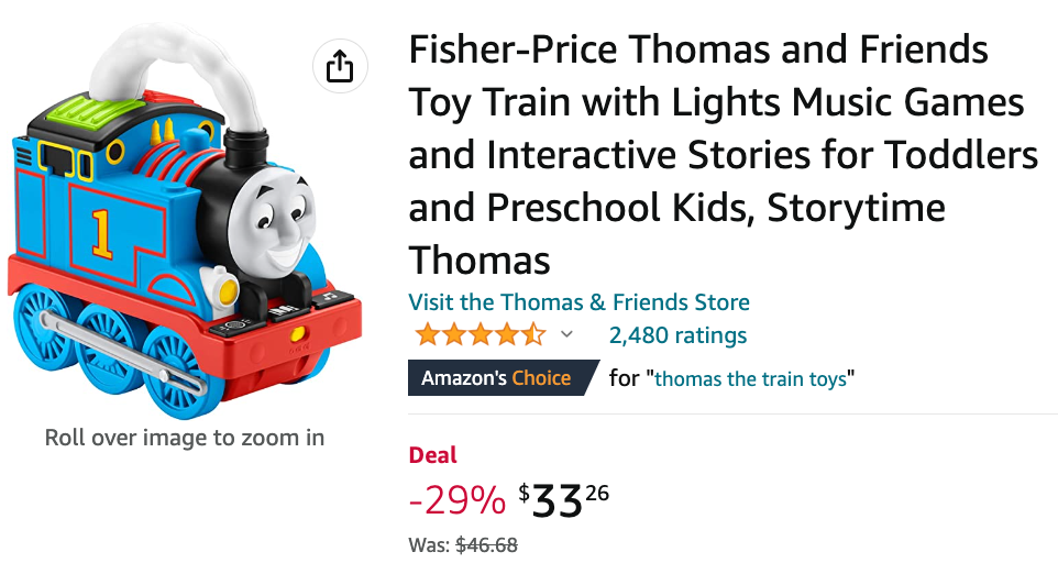 Amazon Canada Deals: Save 29% on Fisher-Price Thomas and Friends Toy Train + 30% on Hasbro Marvel Avengers Mech Strike