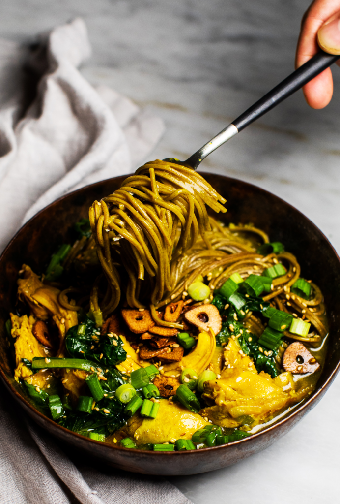 Turmeric Chicken Soba Soup