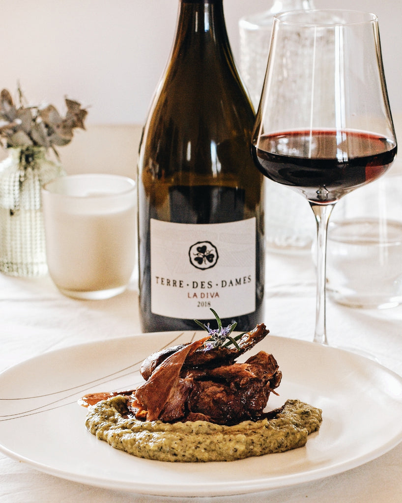 Review + Pairing: Terre des Dames La Diva 2018 with Venison and Broccoli Purée