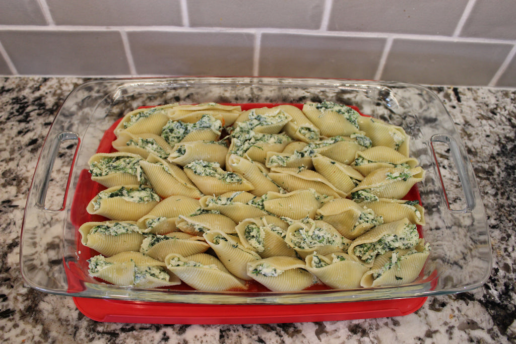 Gourmet spinach-stuffed shells