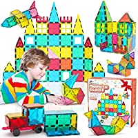 Jasonwell 65-Pieces Magnetic Tiles Building Blocks Set only $17.59