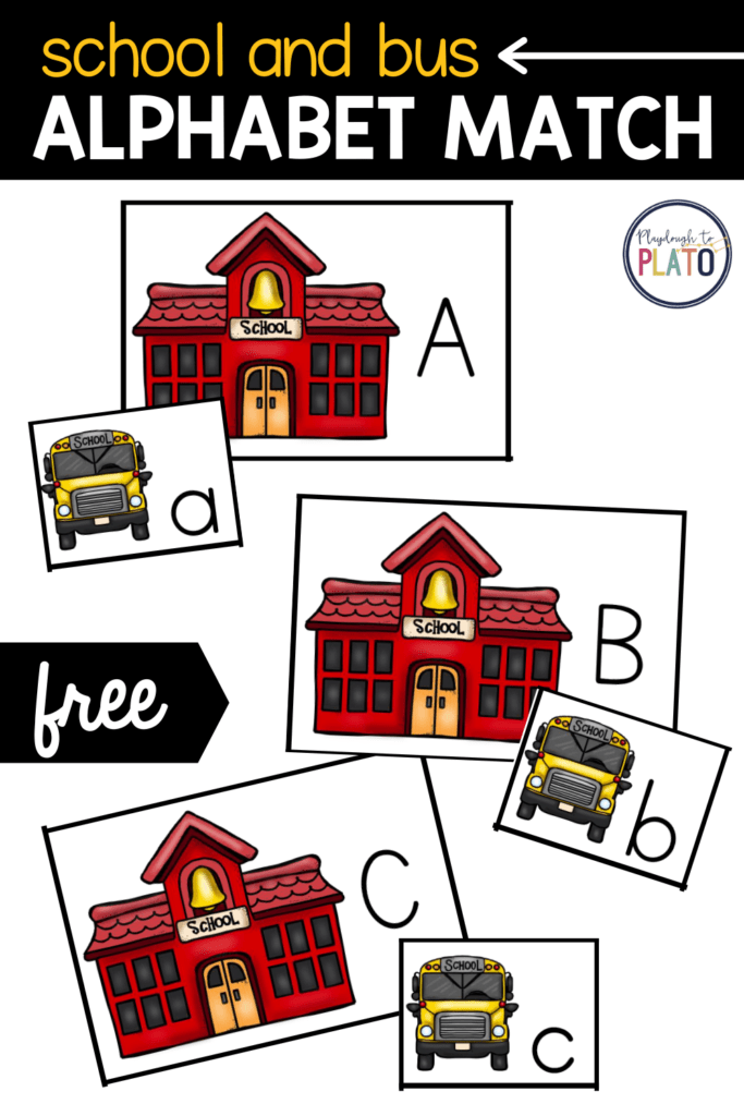 School and Bus Alphabet Match