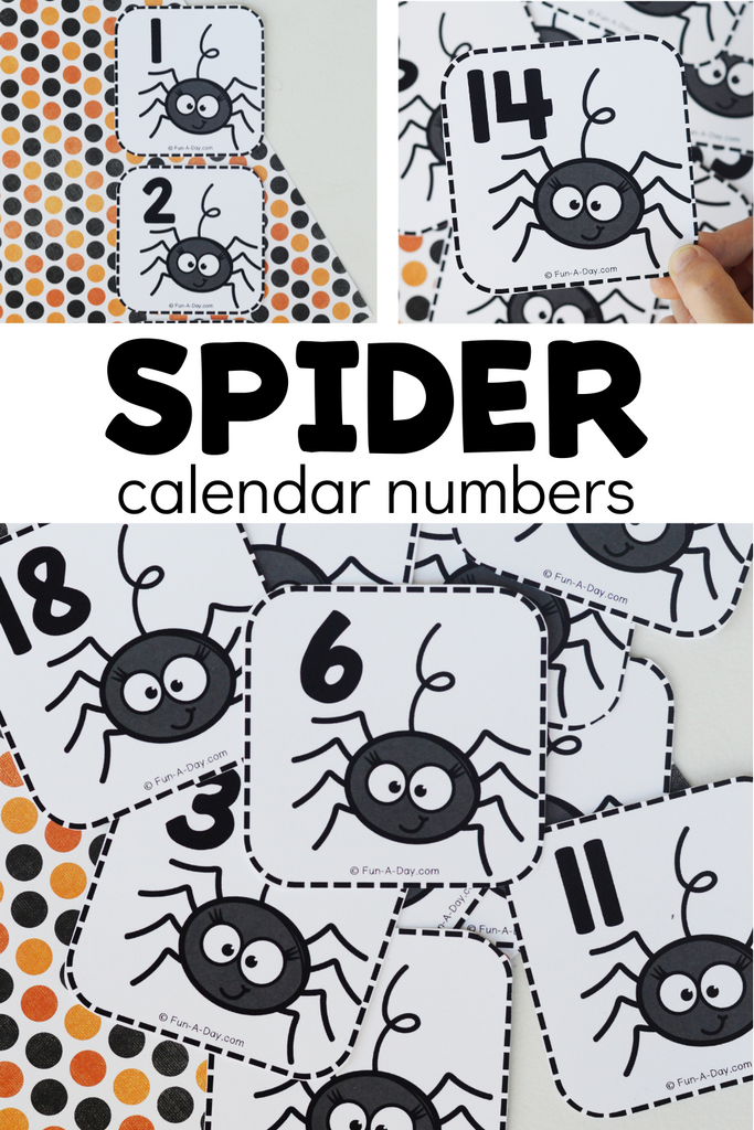 Spider Calendar Numbers Free Printable