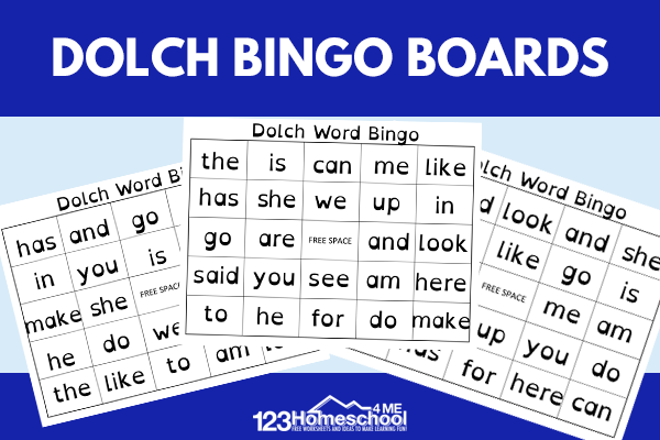 FREE Printable Dolch Sight Word Bingo for Kids