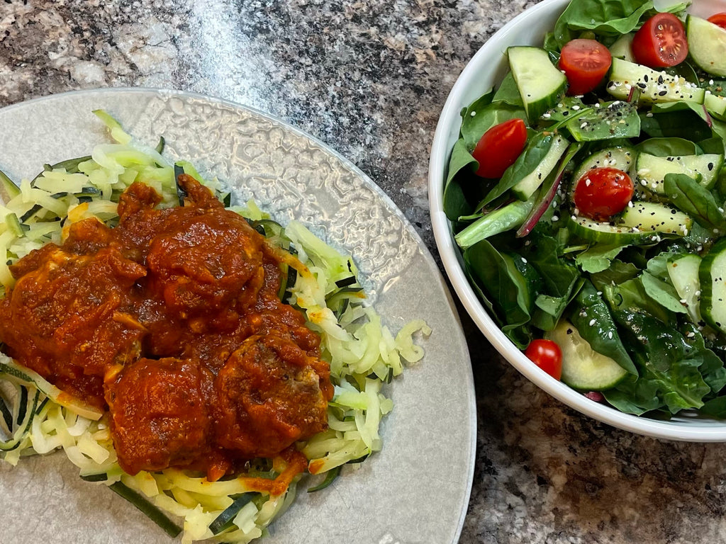 leftover turkey meatballs & mushroom marinara