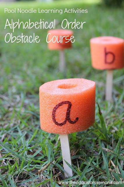 Pool Noodle Learning Activity: Alphabetical Order Obstacle Course