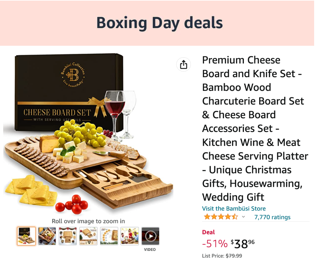 Amazon Canada Boxing Day Deals: Save 51% on Premium Cheese Board and Knife Set + 36% on Fast Wireless Charging Stand