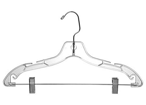 Only Hangers Clear Plastic 17" Suit Hanger (Box of 100)