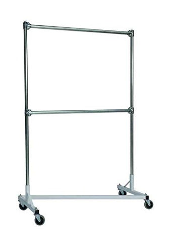 48 in. Double Rail Z-Rack Garment Rack in White/Off-White