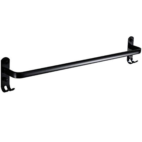 Ping Bu Qing Yun Towel Rack - Space Aluminum, Black European Perforated Multi-Function Bathroom Pendant Single Rod Towel Rack, Suitable for Bathroom, Household -58.8X7X10cm Towel Rack