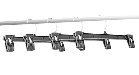 Amiff Clothes Hangers. 10" Pinch Grip Hangers Pack of 10 Black Hangers. Plastic Hangers for Pants and Skirts. Non-Slip Grip and Fixed Hook. Stores and Home. Storage and Organization.