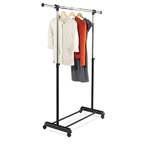 Honey-Can-Do GAR-01124 Expandable Garment Rack, Chrome/Black,