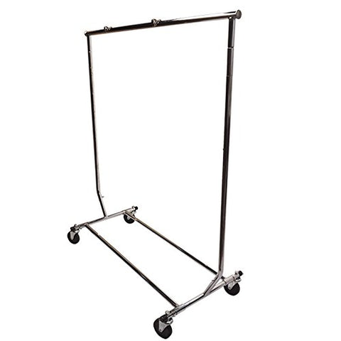 Single Bar Adjustable Clothes Rack Garmen Display Clothes Hanger Retail Rolling