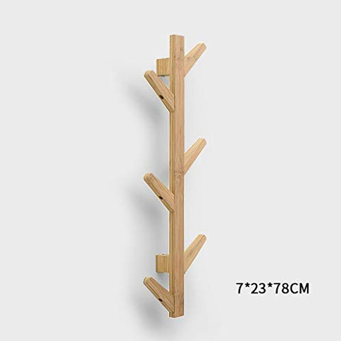 Coat Racks Modern DIY Entryway Wooden Clothing Rack Stand Hat Scarves Corner Hall Umbrella Tree for Bedroom Living Room Office Storage Rack,Natural,6Hook