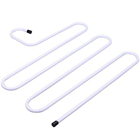 Wagsuyun S-Type Multi-Function Magic Hanger Saves Storage Metal Frame Hanging Jeans Pants Scarf Tie Towel (Color : White)