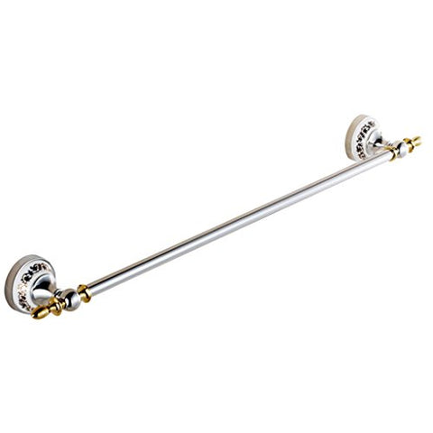 Ping Bu Qing Yun Blue and White Porcelain Towel Rack Ceramic Bathroom Pendant Continental Garden Towel Rack Golden Copper Single Towel Bar Chrome Single Bar 50CM 50cm 8cm Towel Rack