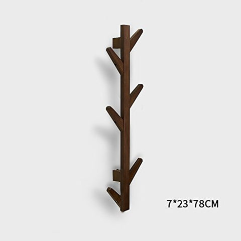 Coat Racks Modern DIY Entryway Wooden Clothing Rack Stand Hat Scarves Corner Hall Umbrella Tree for Bedroom Living Room Office Storage Rack,Coffee,6Hook