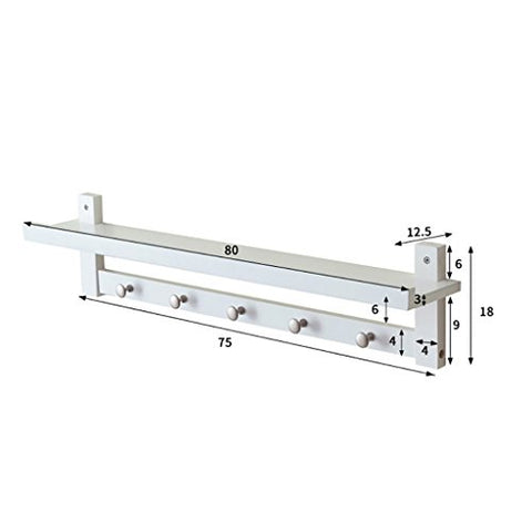 LXLA- Clothes Hook Coat Rack Hangers Shelf Wall Hanging Walls Bedroom Living Room Continental Creative (Color : White)