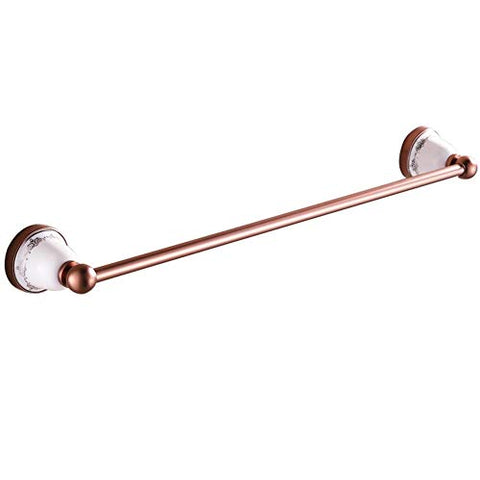 Ping Bu Qing Yun Towel Rack -Space Aluminum, Rose Gold European Single Layer Perforated Lead-Free Bathroom Pendant Towel Rack, Suitable for Bathroom, Home - 60.5X6X6cm Towel Rack