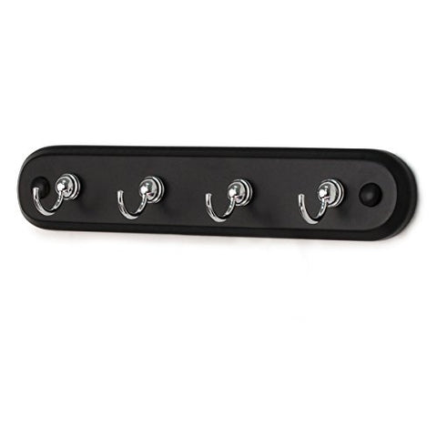 Spectrum Diversified 53204 Four Hook Key Rack, Black/Chrome