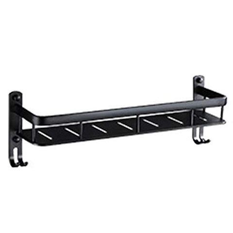 Ping Bu Qing Yun Towel Rack - Space Aluminum, Black Perforated Multi-Function Bathroom Hardware Wall Mount Rack, Suitable for Bathroom, Home - Two Styles, Three Towel Rack