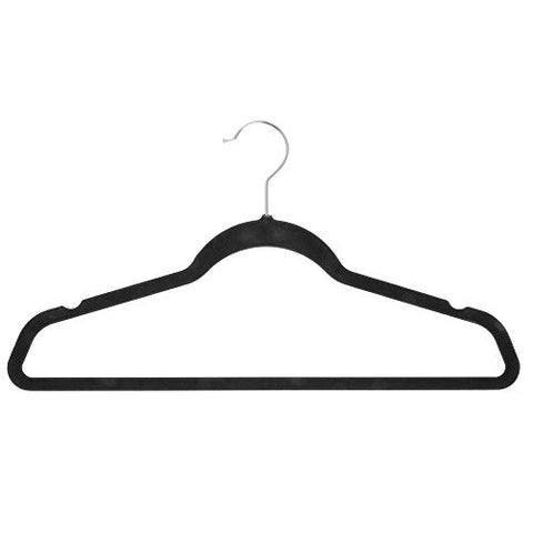 Suit Hangers, Black Velvet 50 per Set