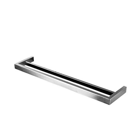 Ping Bu Qing Yun Towel Rack - Stainless Steel, Simple Brushed Double Pole Bathroom Towel Pendant Perforated Embedded Base, Suitable for Bathroom, Home -60X13.2cm Towel Rack